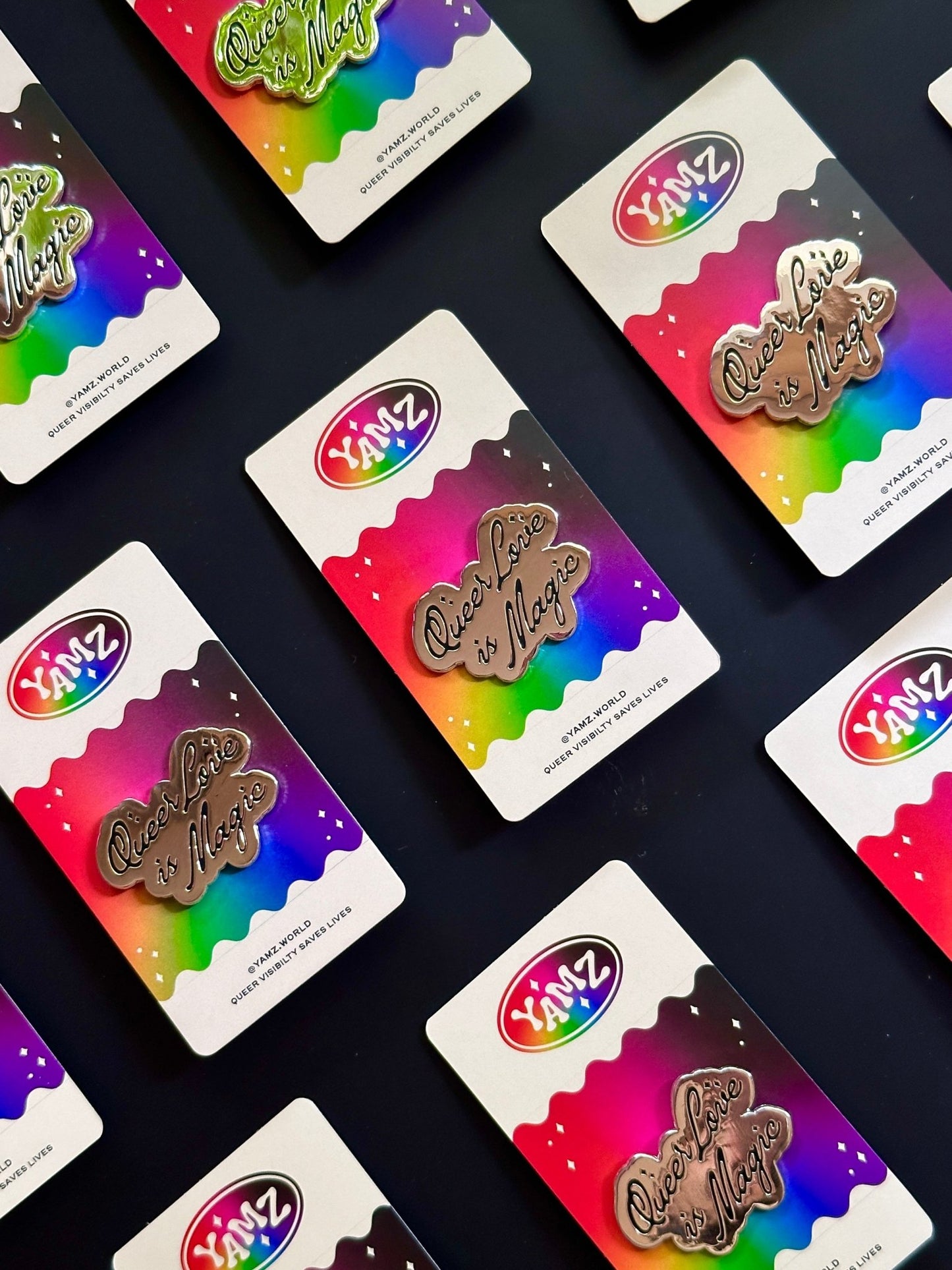 Queer Love is Magic Enamel Pin - Starry Skies Austin