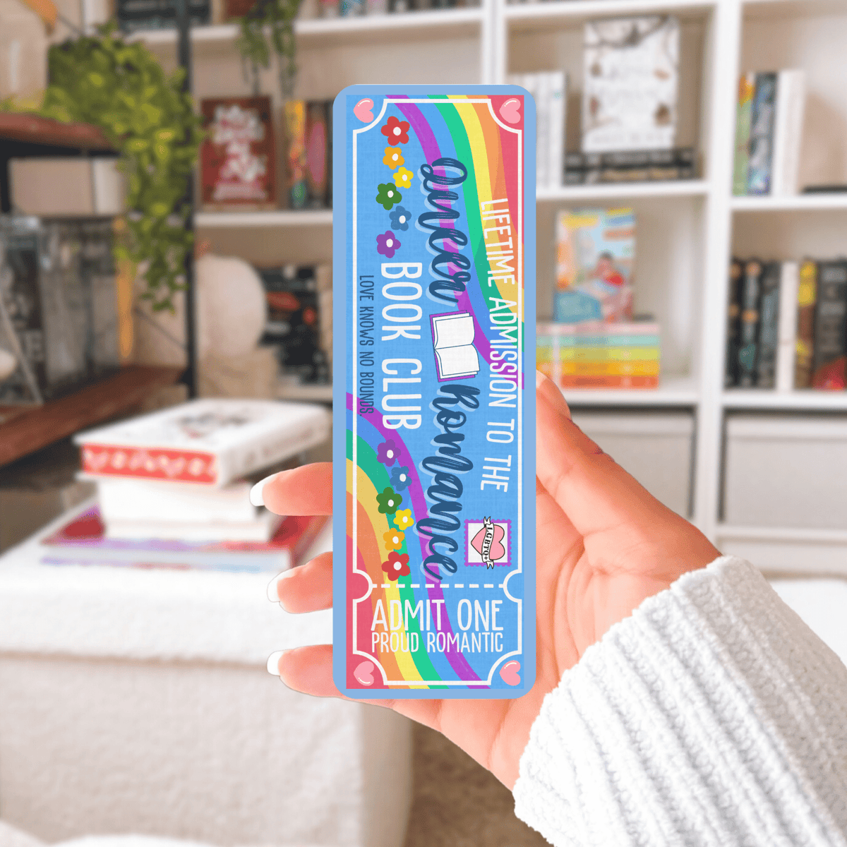 Queer Romance Book Club Dual-Sided Cardstock Bookmark - Starry Skies Austin