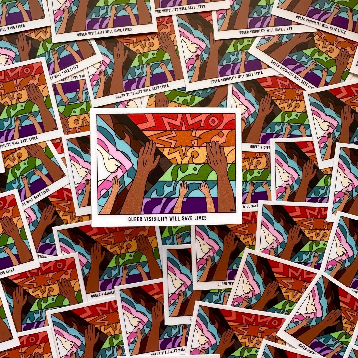 Queer Visibility Sticker - Starry Skies Austin