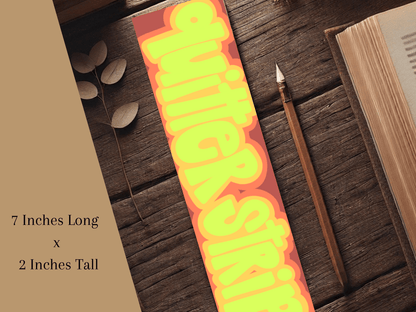 Quitter Strip Bookmark – Retro Orange Design | Hand-Drawn Bookish Gift | Funny Reading Accessory | Laminated Bookmark | Book Lover Humor - Starry Skies Austin