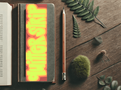 Quitter Strip Bookmark – Retro Orange Design | Hand-Drawn Bookish Gift | Funny Reading Accessory | Laminated Bookmark | Book Lover Humor - Starry Skies Austin