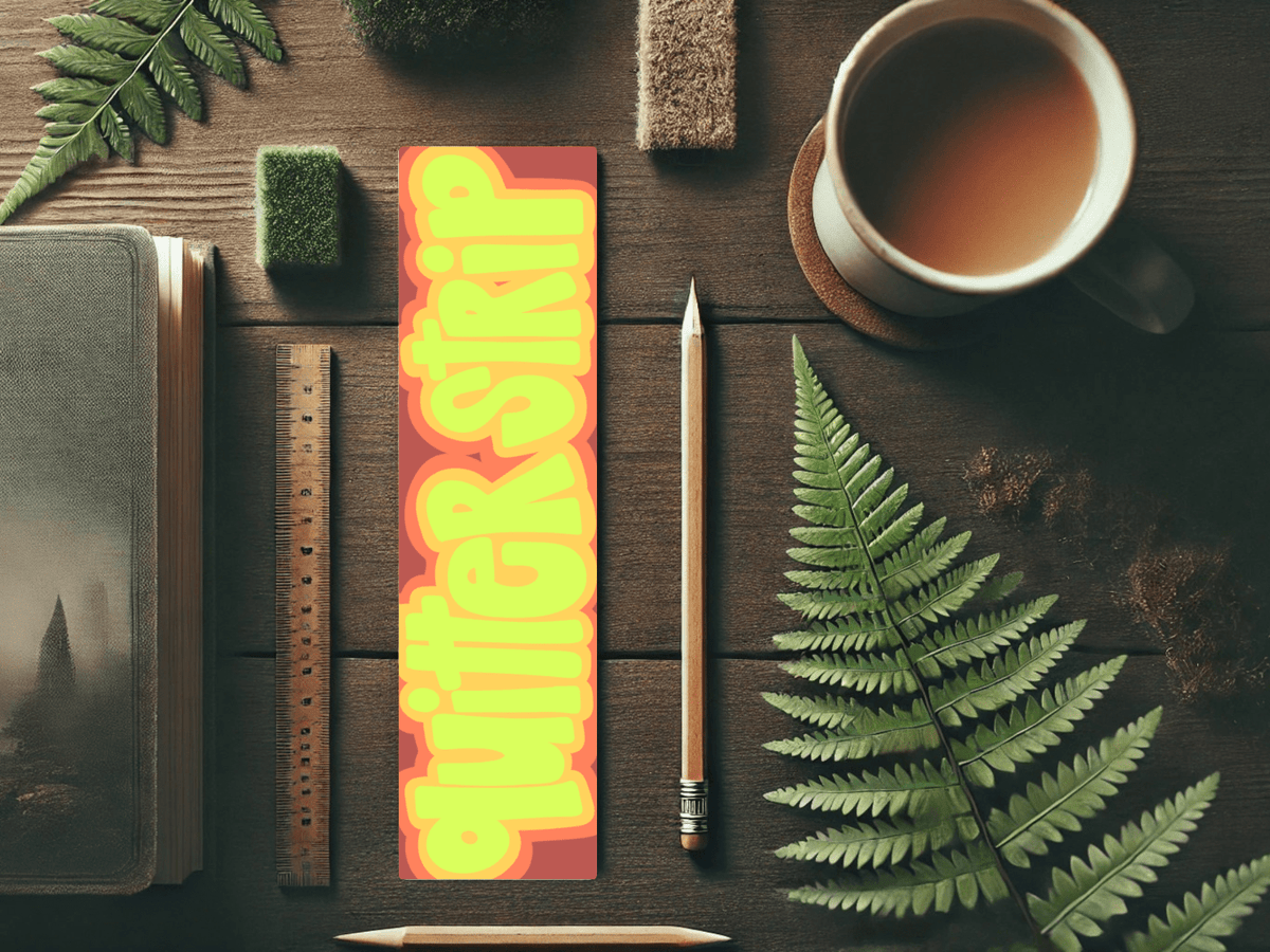 Quitter Strip Bookmark – Retro Orange Design | Hand-Drawn Bookish Gift | Funny Reading Accessory | Laminated Bookmark | Book Lover Humor - Starry Skies Austin