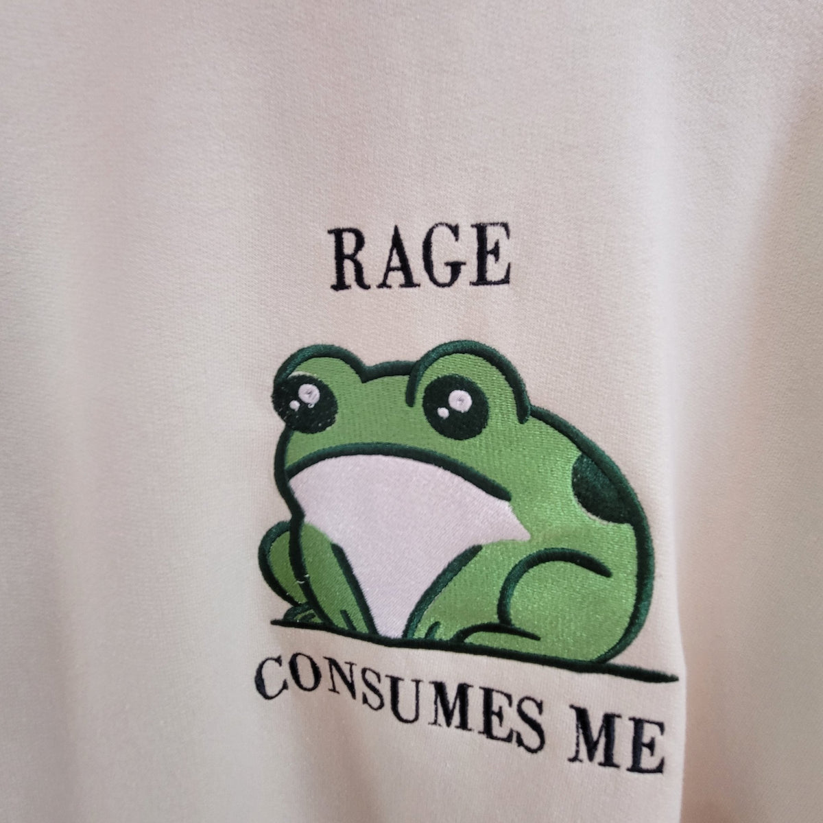 "Rage Consumes Me" -Embroidered Frog Tee - Starry Skies Austin