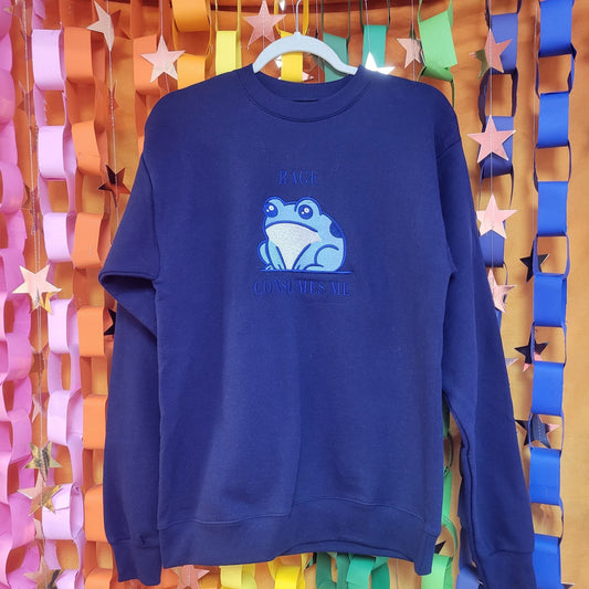"Rage Consumes Me" -Embroidered Frog Tee - Starry Skies Austin