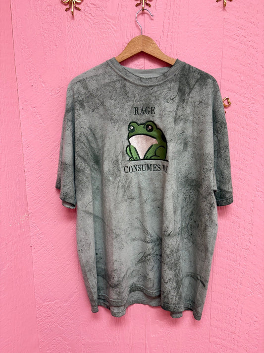 "Rage Consumes Me" -Embroidered Frog Tee - Starry Skies Austin