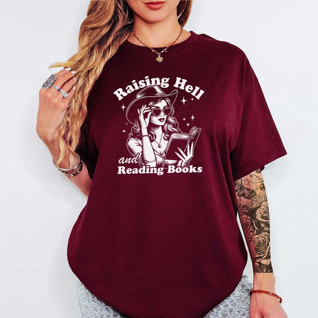 Raising Hell And Reading Books Gildan Softsyle Shirt - Starry Skies Austin