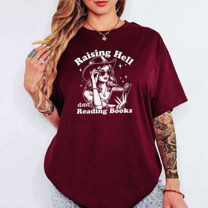 Raising Hell And Reading Books Gildan Softsyle Shirt - Starry Skies Austin