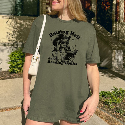 Raising Hell And Reading Books Gildan Softsyle Shirt - Starry Skies Austin