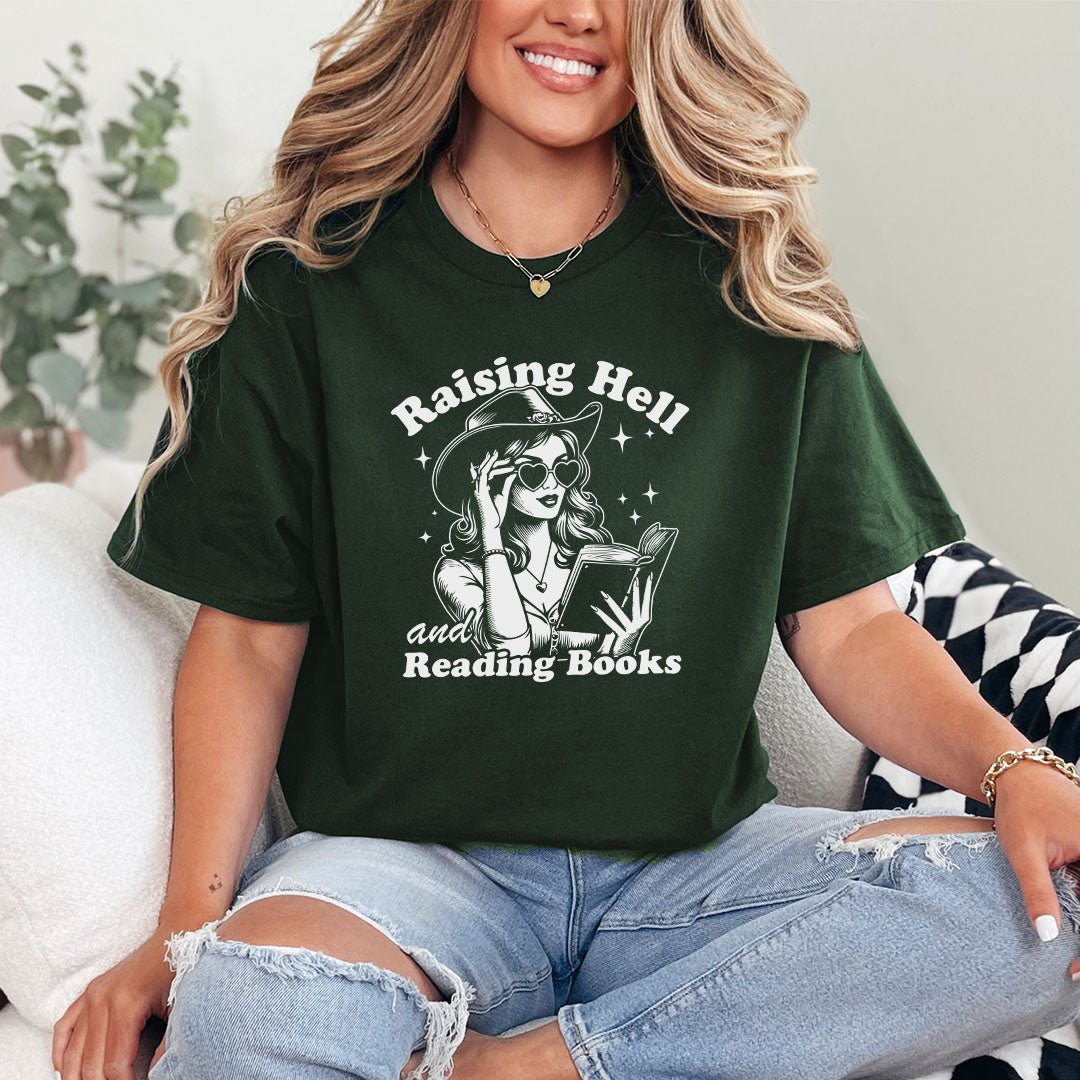 Raising Hell And Reading Books Gildan Softsyle Shirt - Starry Skies Austin