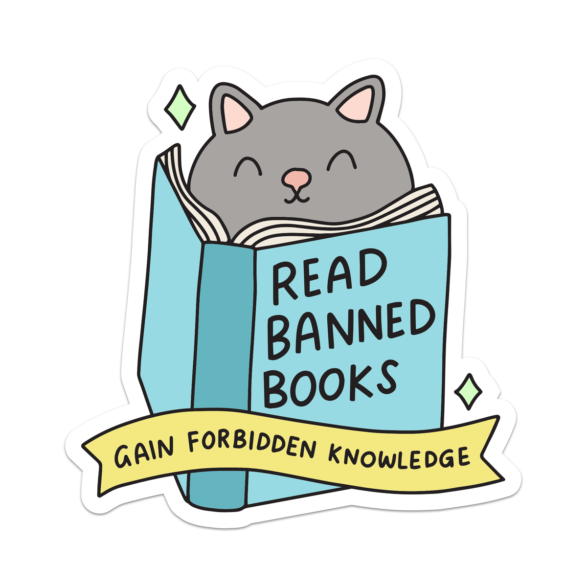 Read Banned Books Vinyl Sticker - Brights Edition - Starry Skies Austin