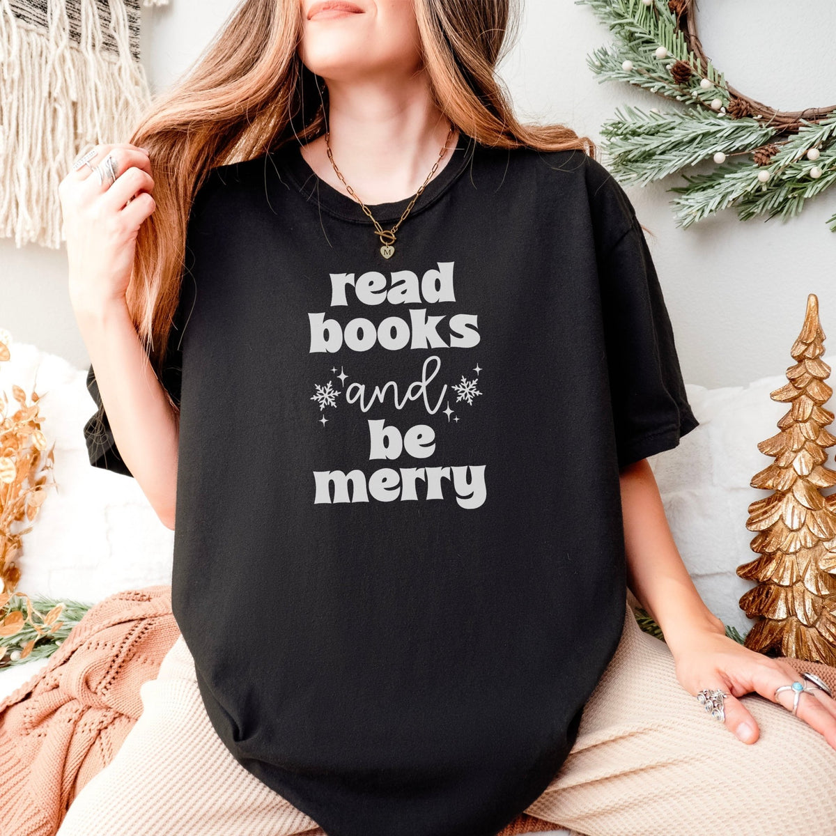Read Books And Be Merry Heavyweight Comfort Colors Shirt - Starry Skies Austin