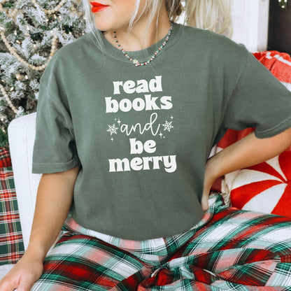 Read Books And Be Merry Heavyweight Comfort Colors Shirt - Starry Skies Austin