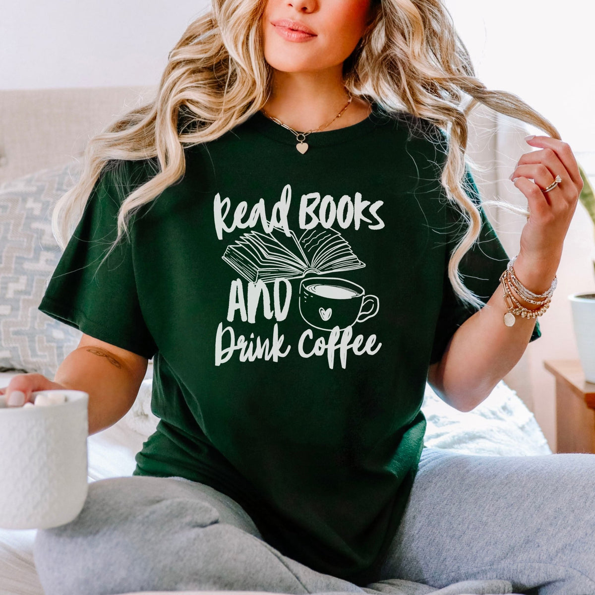 Read Books And Drink Coffee Gildan Softstyle Shirt - Starry Skies Austin