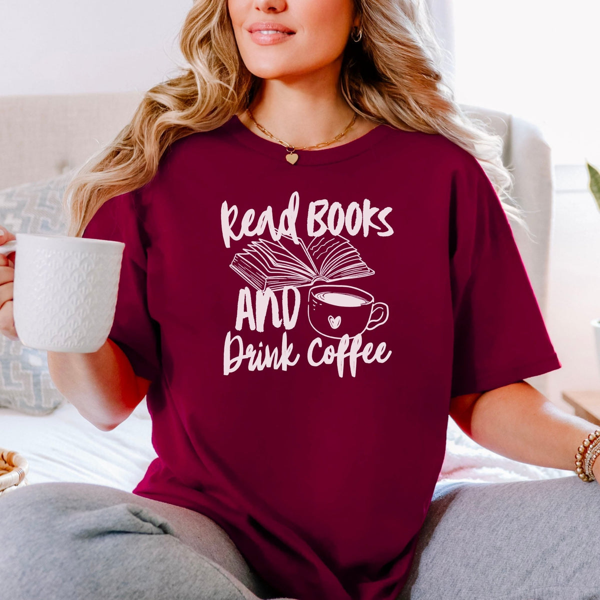 Read Books And Drink Coffee Gildan Softstyle Shirt - Starry Skies Austin