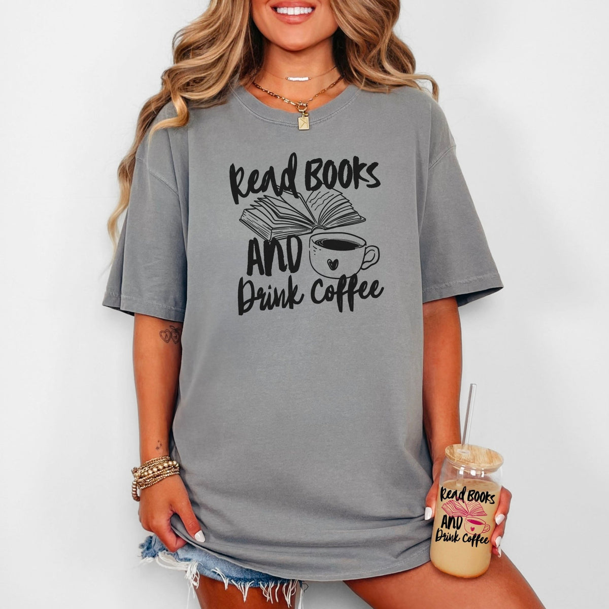 Read Books And Drink Coffee Heavyweight Comfort Colors Shirt - Starry Skies Austin
