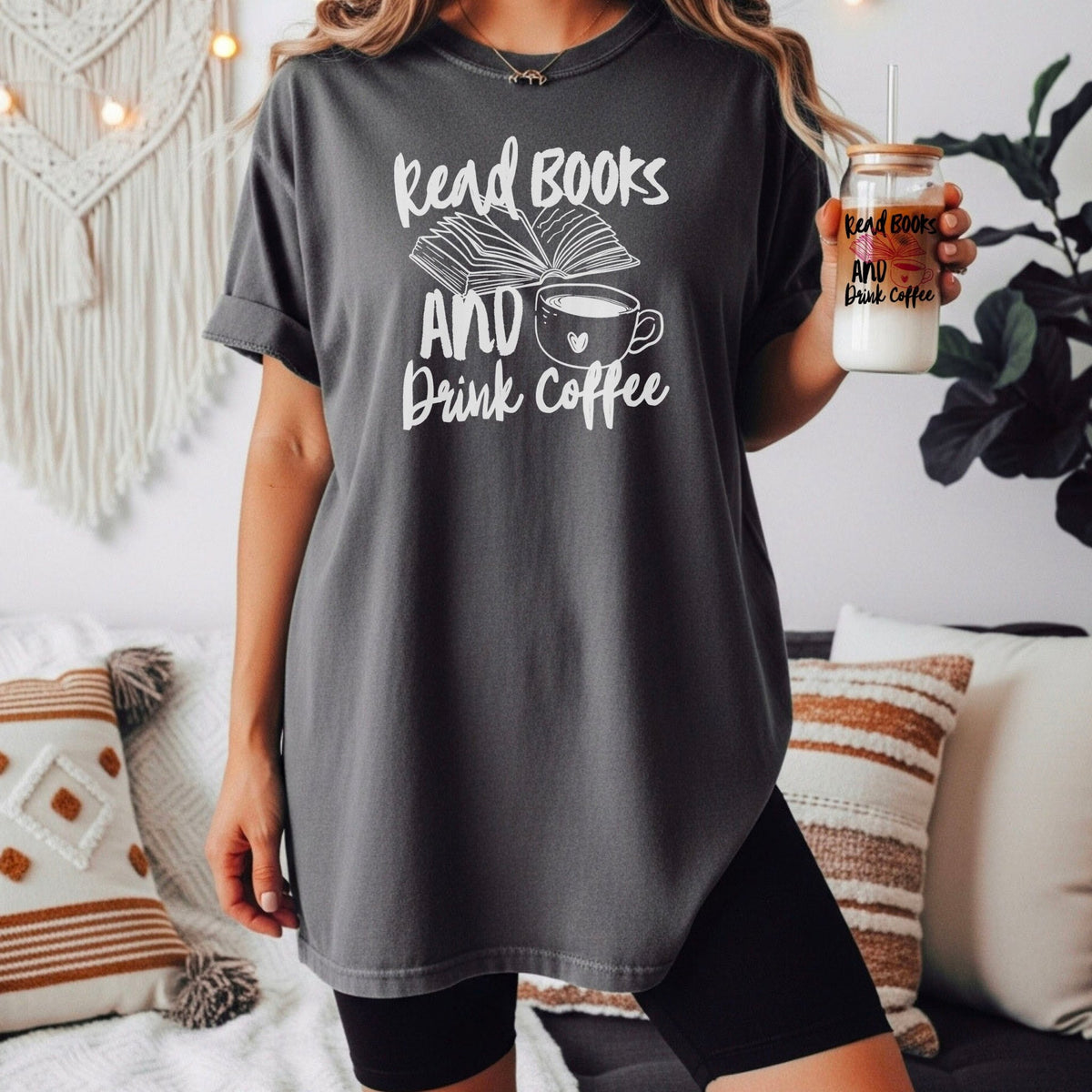 Read Books And Drink Coffee Heavyweight Comfort Colors Shirt - Starry Skies Austin