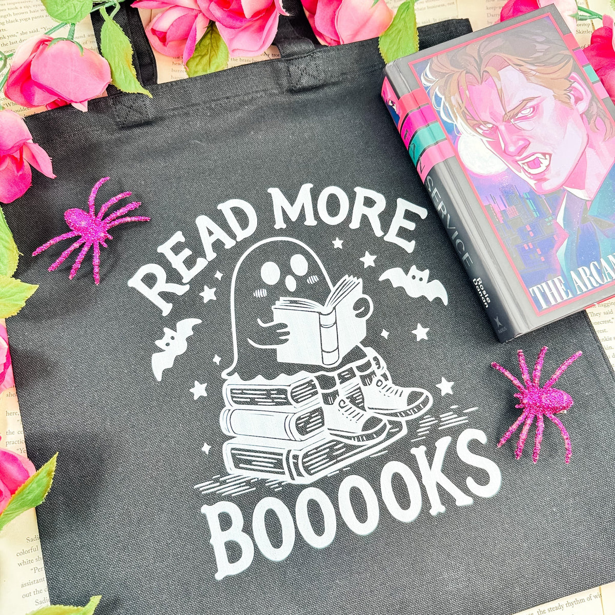 Read More Booooks Canvas Tote Bag Canvas Tote Bag - Starry Skies Austin
