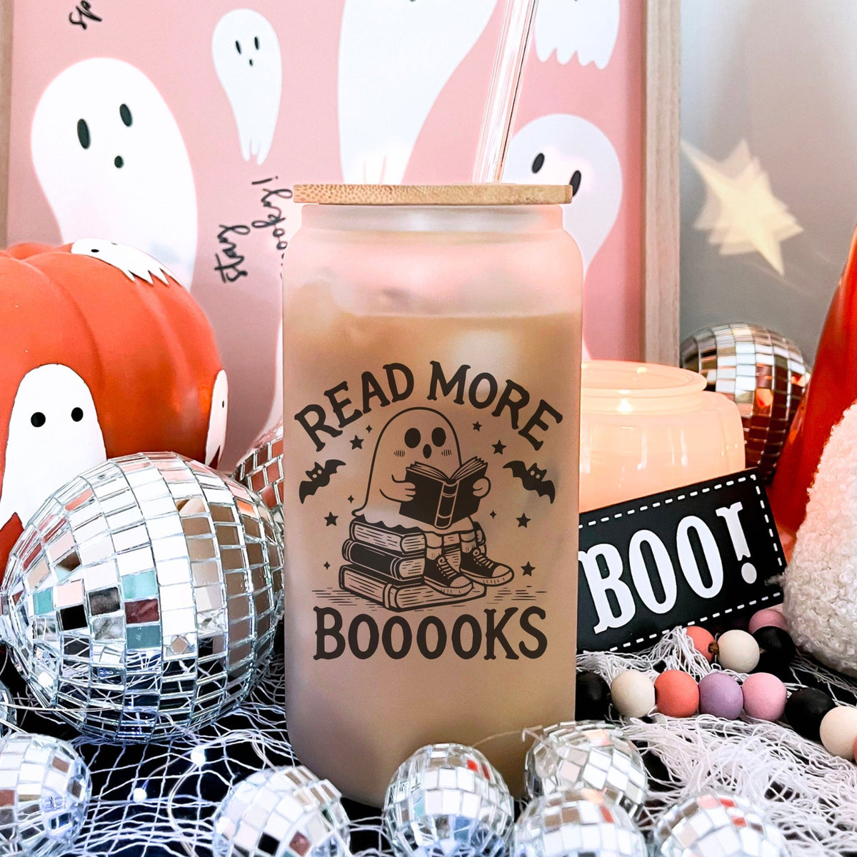 Read More Booooks Frosted Glass Cup - Starry Skies Austin