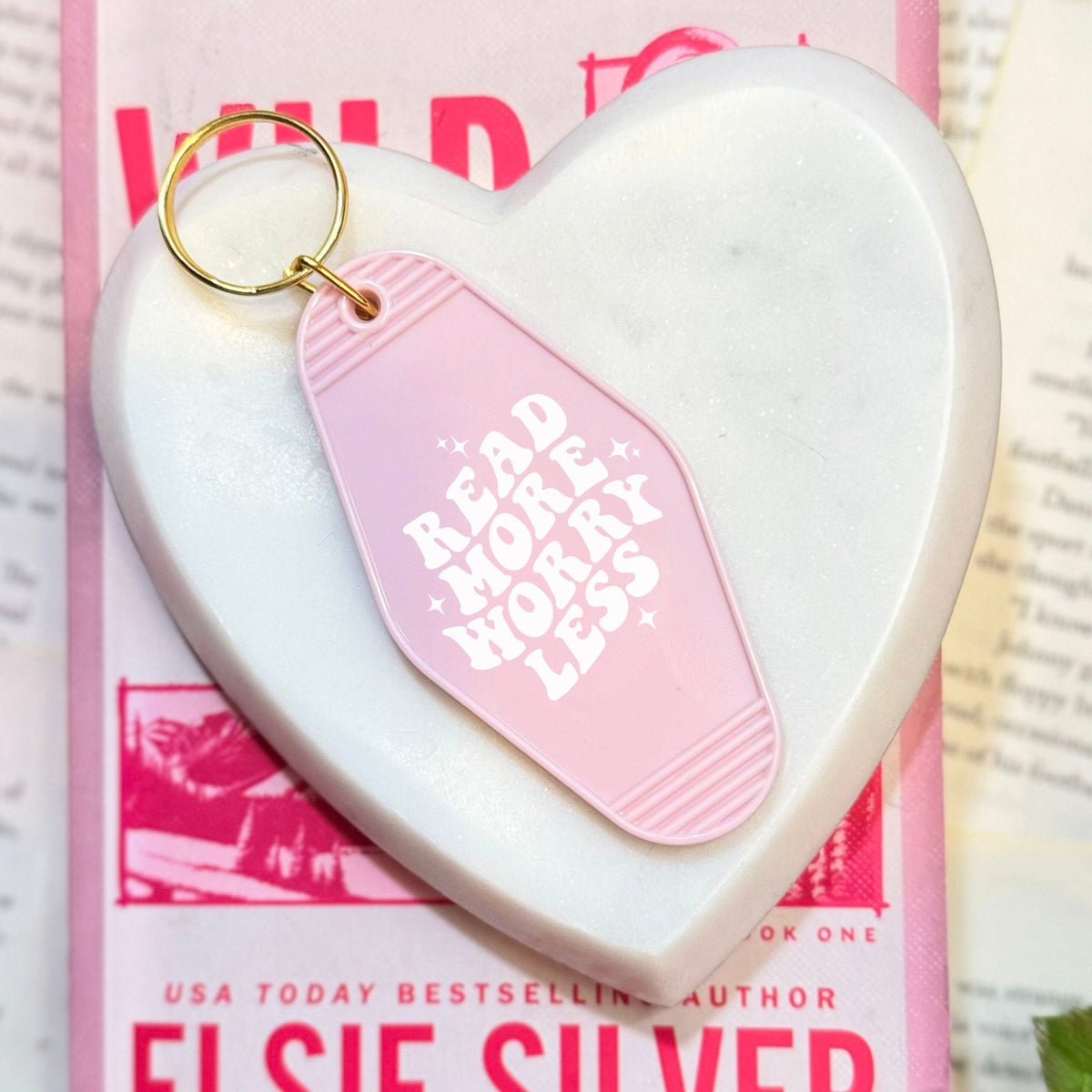 Read More Worry Less Bookish Motel Keychain | A Stylish and Fun Accessory for Readers - Starry Skies Austin