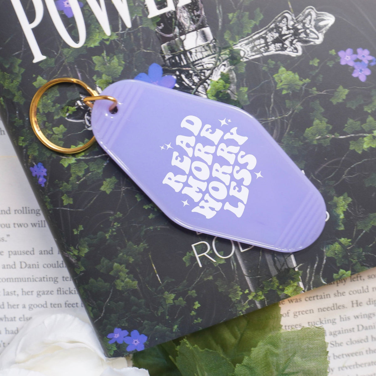 Read More Worry Less Bookish Motel Keychain | A Stylish and Fun Accessory for Readers - Starry Skies Austin