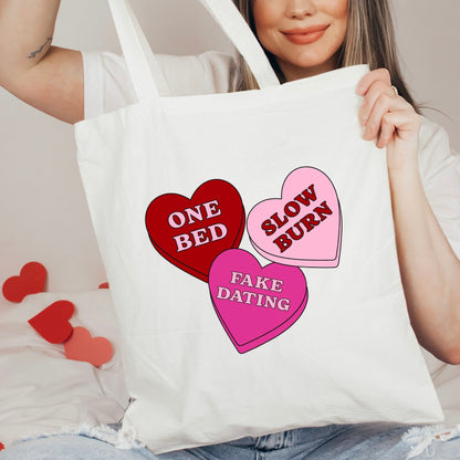 Reader Candy Hearts Canvas Tote Bag - Starry Skies Austin