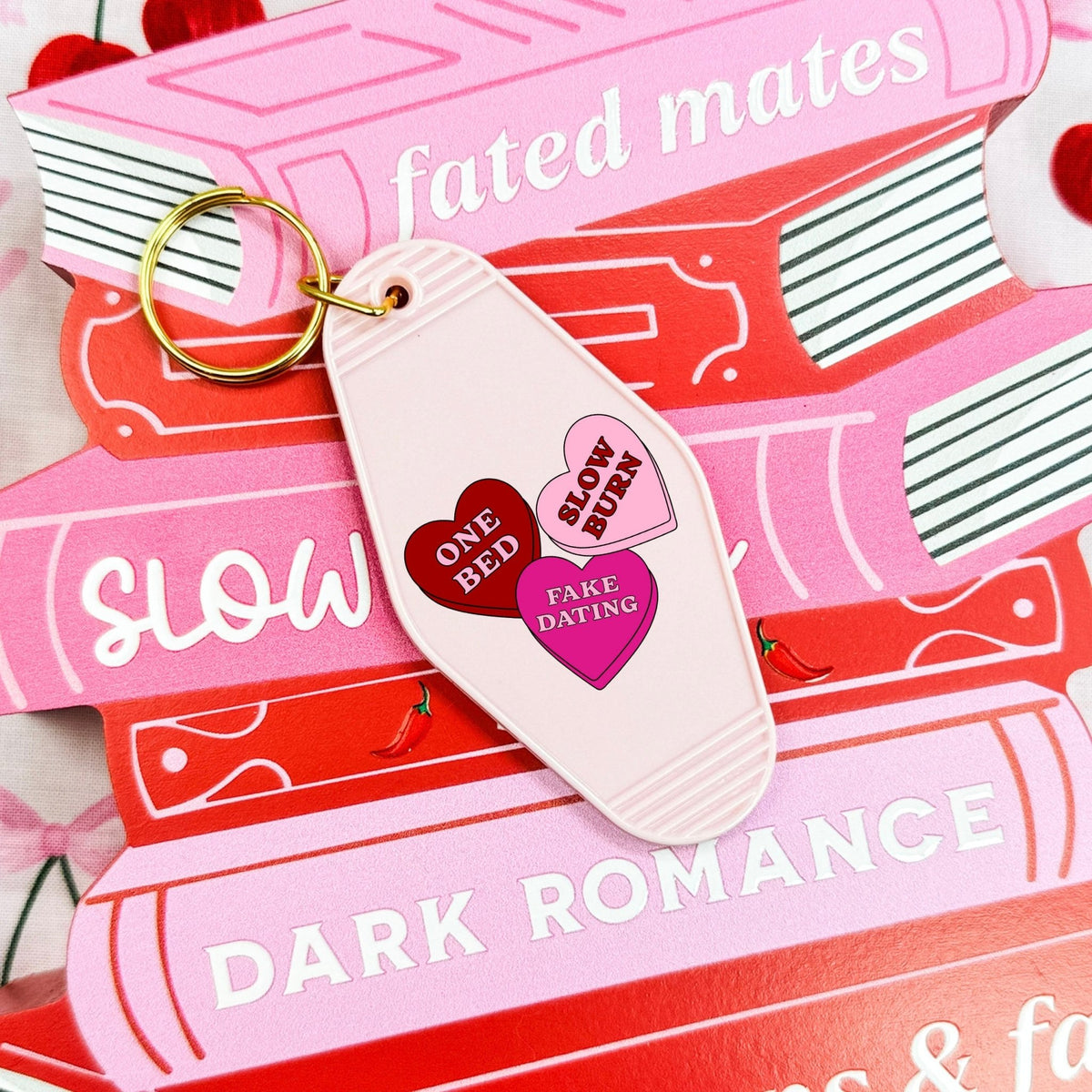 Reader Candy Hearts Retro Motel Keychain - Starry Skies Austin