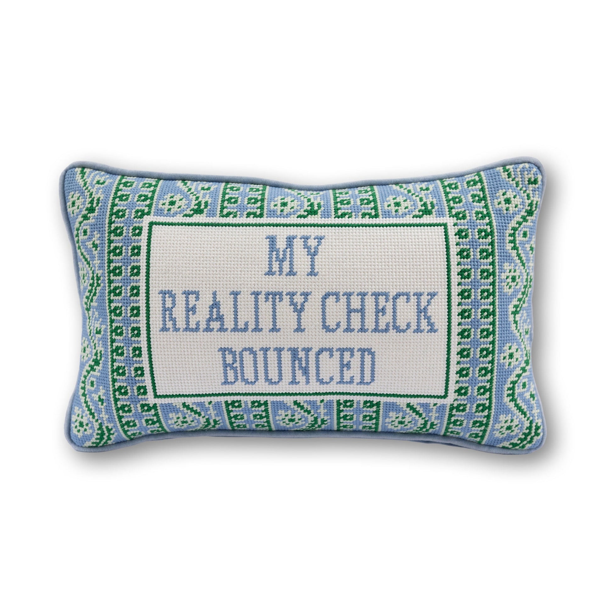 Reality Check Needlepoint Pillow - Starry Skies Austin