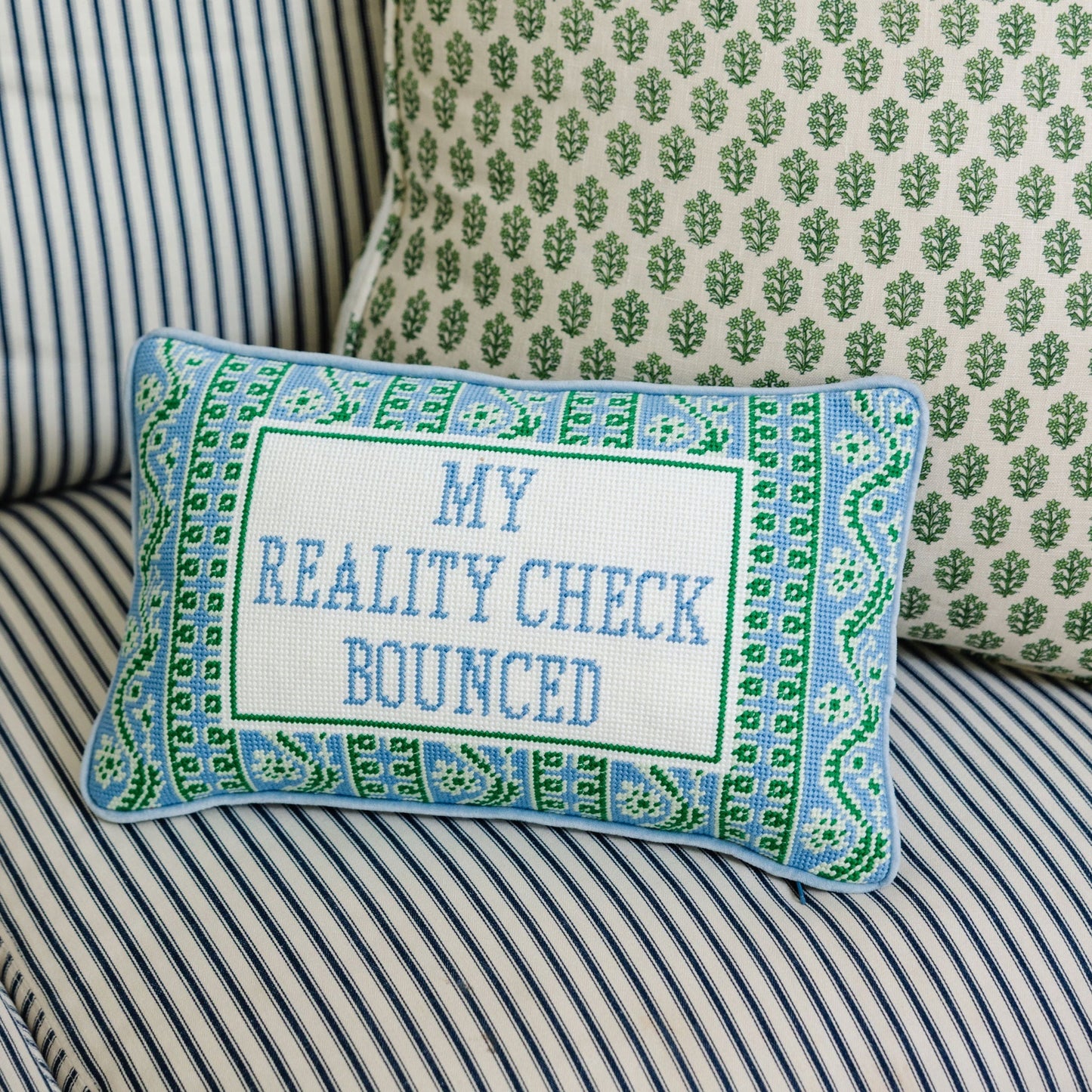 Reality Check Needlepoint Pillow - Starry Skies Austin