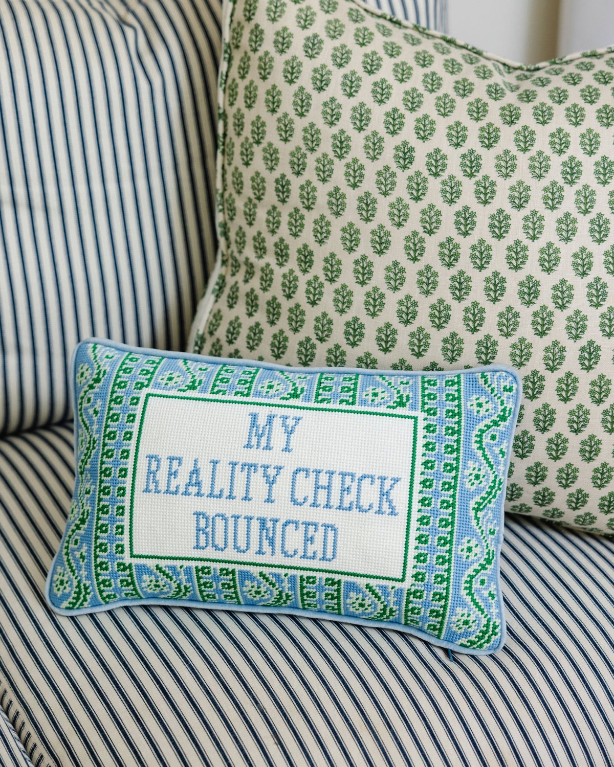 Reality Check Needlepoint Pillow - Starry Skies Austin