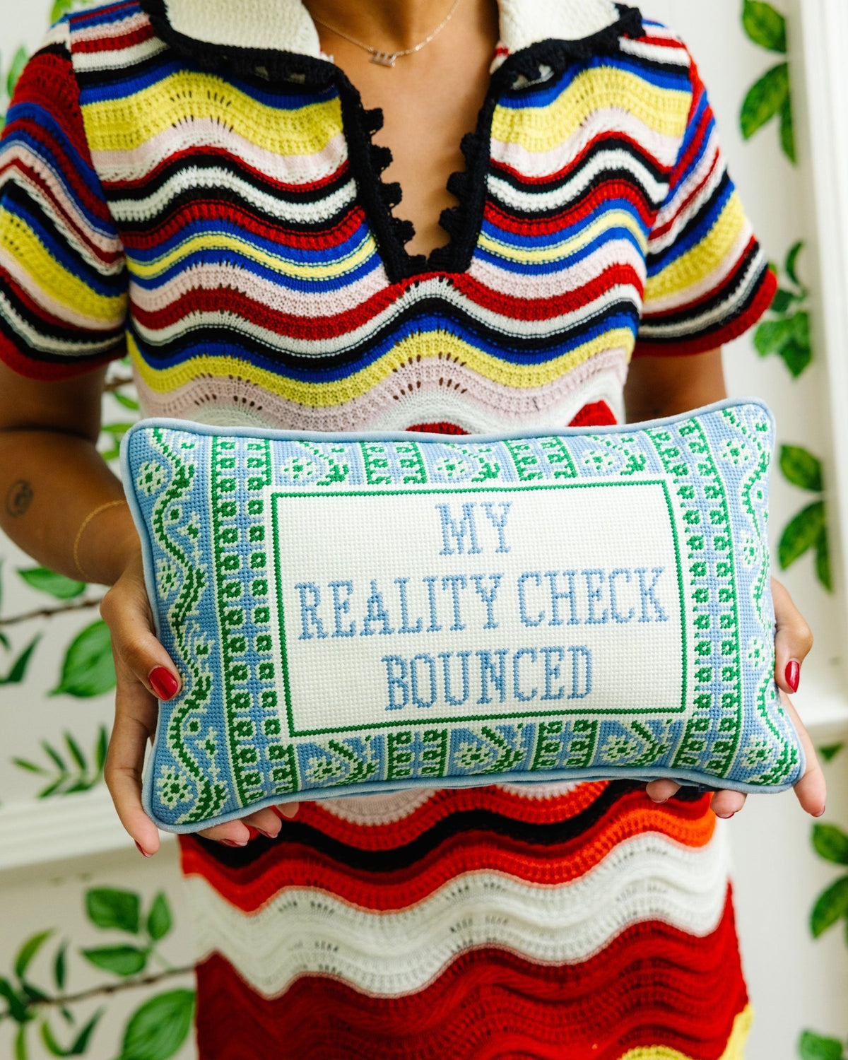 Reality Check Needlepoint Pillow - Starry Skies Austin