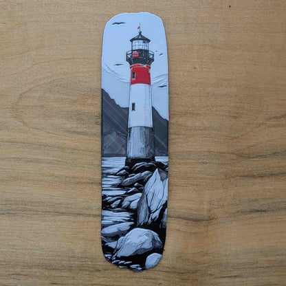 Red Lighthouse Coastal Bookmark Art Reading Gift - Starry Skies Austin