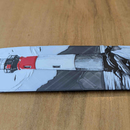 Red Lighthouse Coastal Bookmark Art Reading Gift - Starry Skies Austin