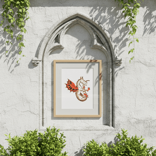 Red Wing Marginalia Dragon Fine Art Print - Starry Skies Austin