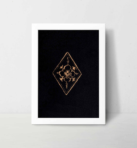 Regal Bloom Medieval Tile Art - Gothic Cathedral Inspired Print - Starry Skies Austin