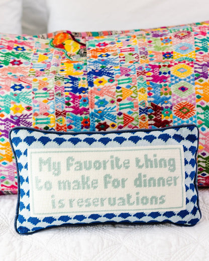 Reservations Needlepoint Pillow - Starry Skies Austin