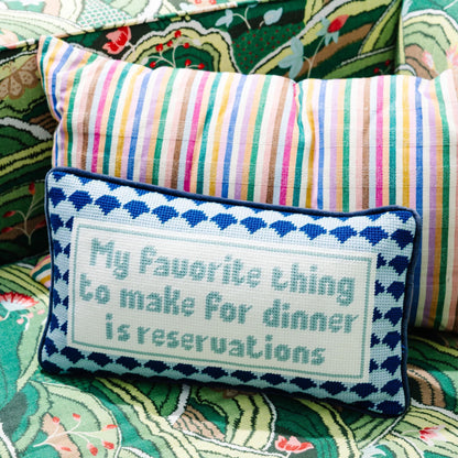 Reservations Needlepoint Pillow - Starry Skies Austin