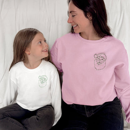 Retro Santa Embroidered Christmas Sweatshirts - Starry Skies Austin