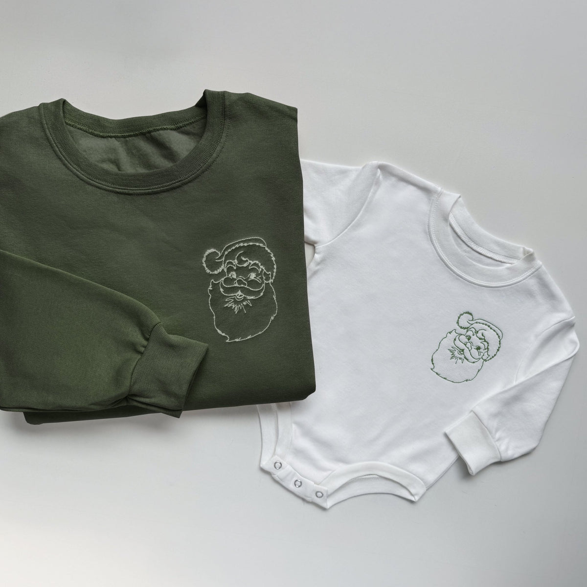 Retro Santa Embroidered Christmas Sweatshirts - Starry Skies Austin