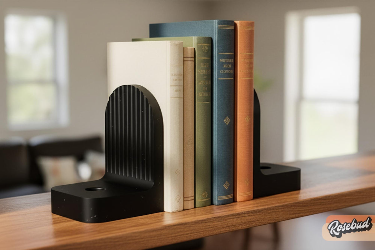 Ribbed Modern Bookend, Book Lover Gift, Bookshelf Decor, Book Club Gifts, Bookish Library Decor, Bookworm, Reading Challenge, Book Nook - Starry Skies Austin