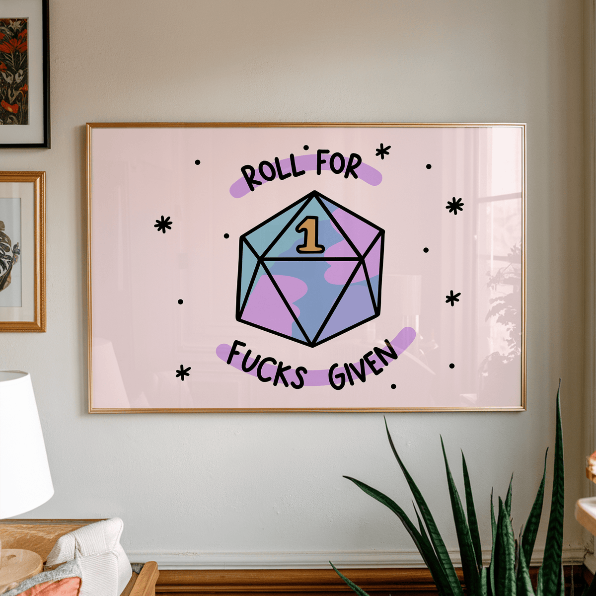 Roll For Fucks Given Unframed Art Print - Starry Skies Austin