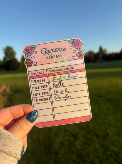 Romance Library Borrow Card Bookmark - Starry Skies Austin