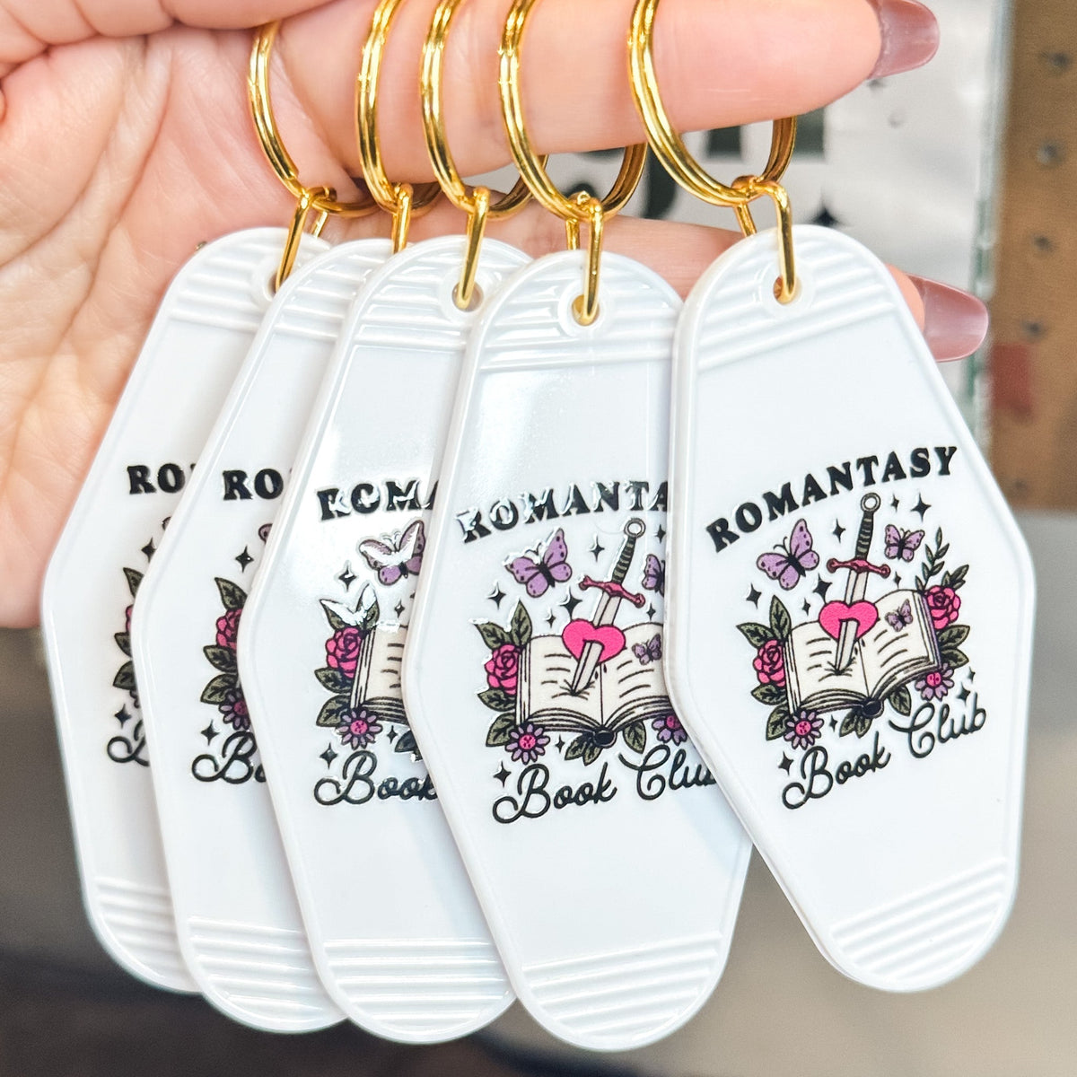 Romantasy Book Club Motel Keychain - Starry Skies Austin