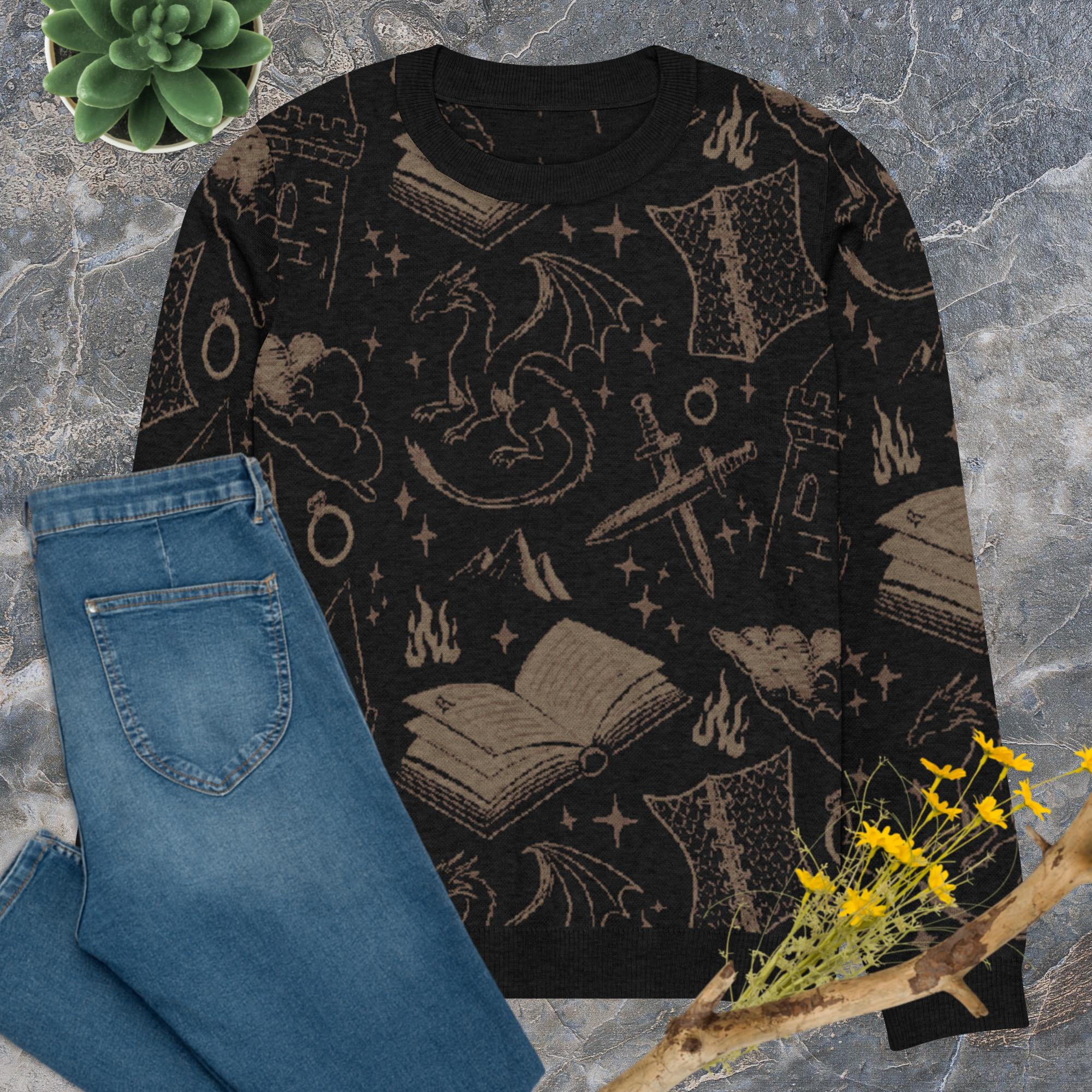 Romantasy Dark Crew - Neck Sweater - Starry Skies Austin