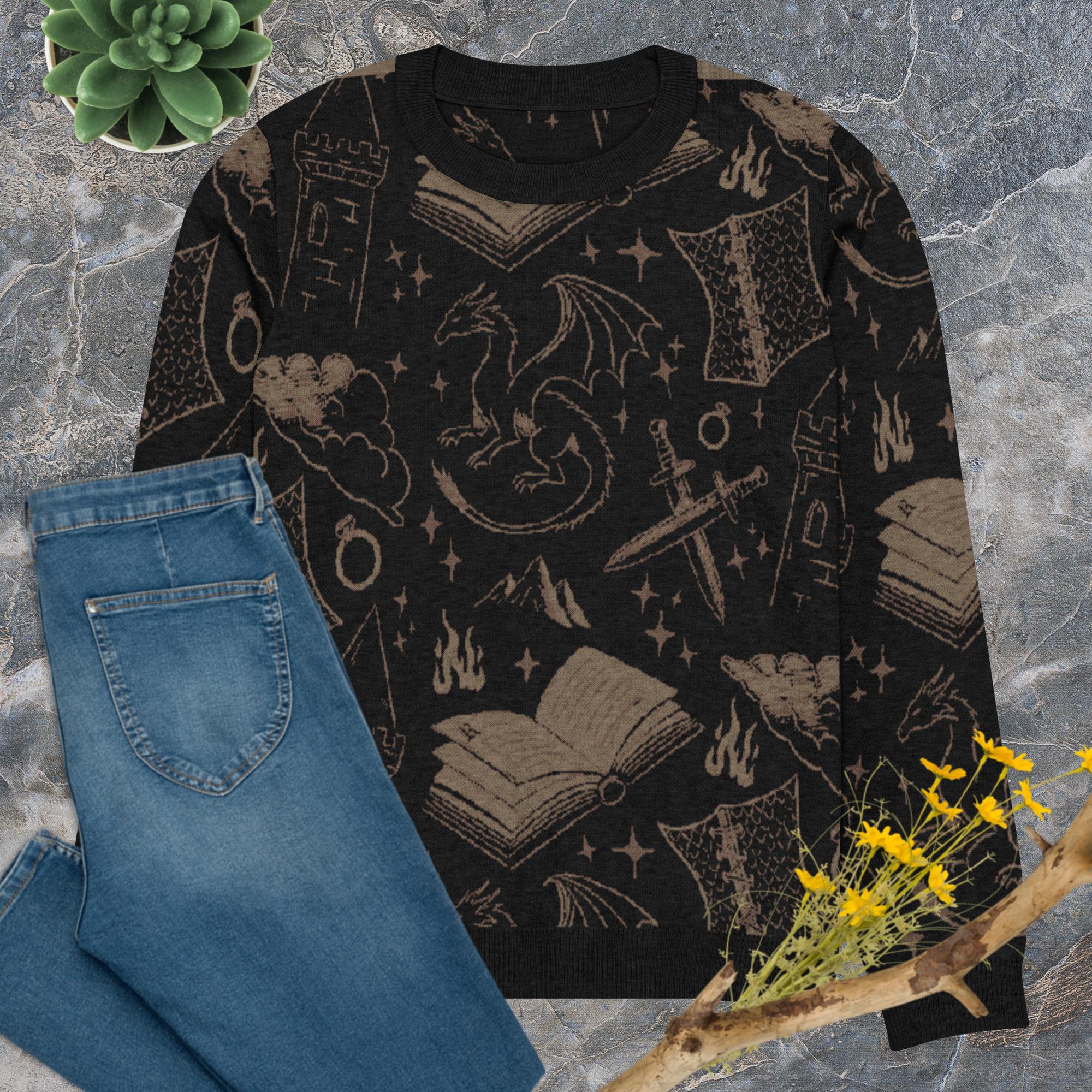 Romantasy Dark Crew - Neck Sweater - Starry Skies Austin