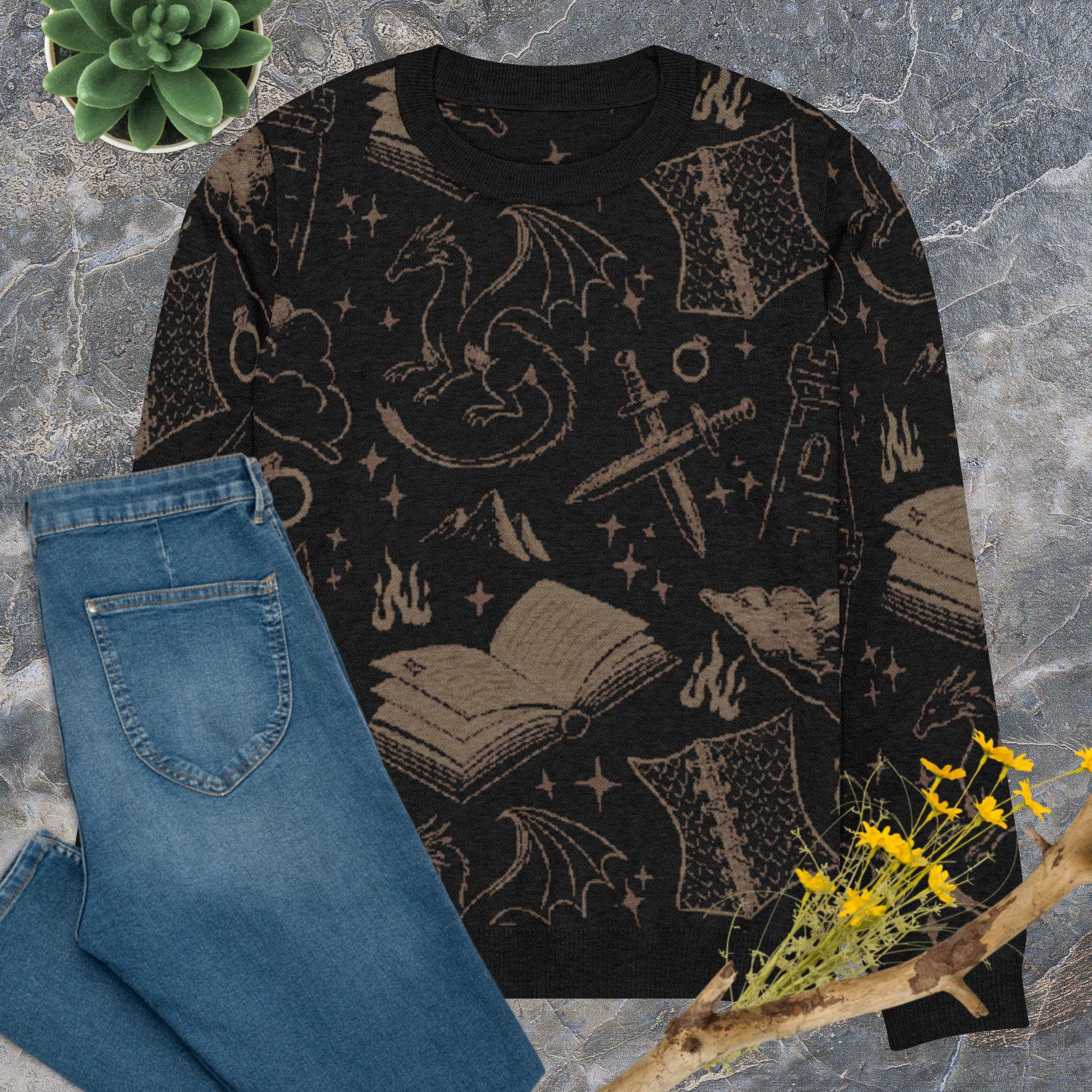 Romantasy Dark Crew - Neck Sweater - Starry Skies Austin