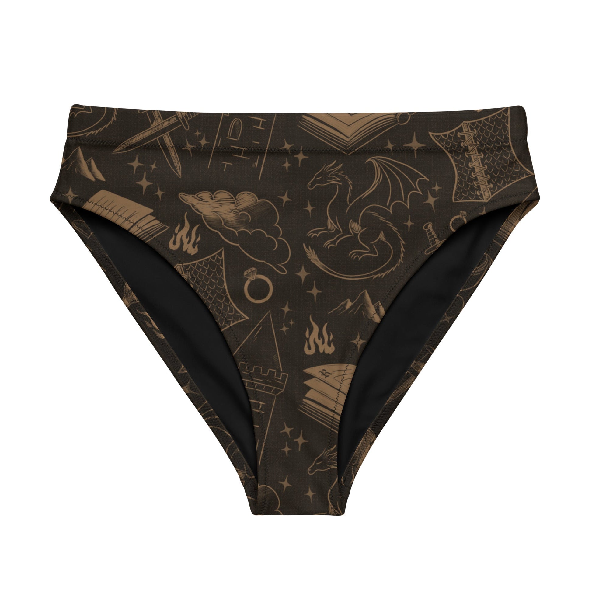 Romantasy Print High - Waisted Bikini Bottom - Starry Skies Austin