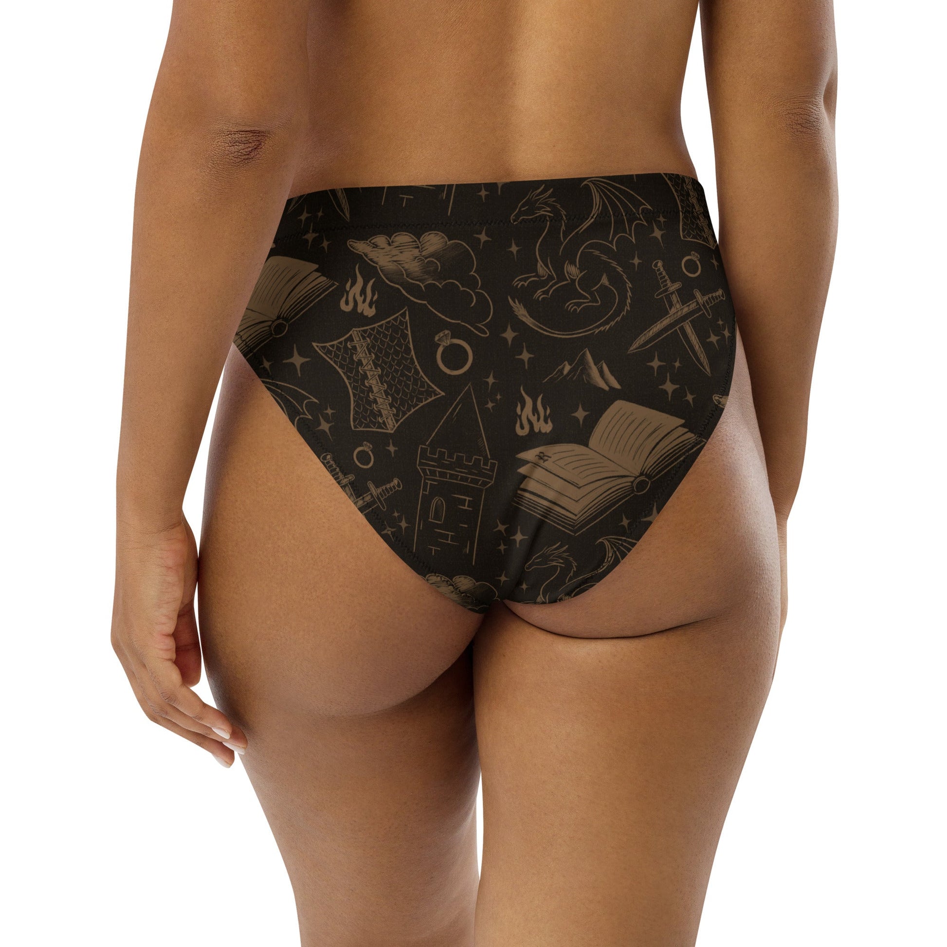 Romantasy Print High - Waisted Bikini Bottom - Starry Skies Austin