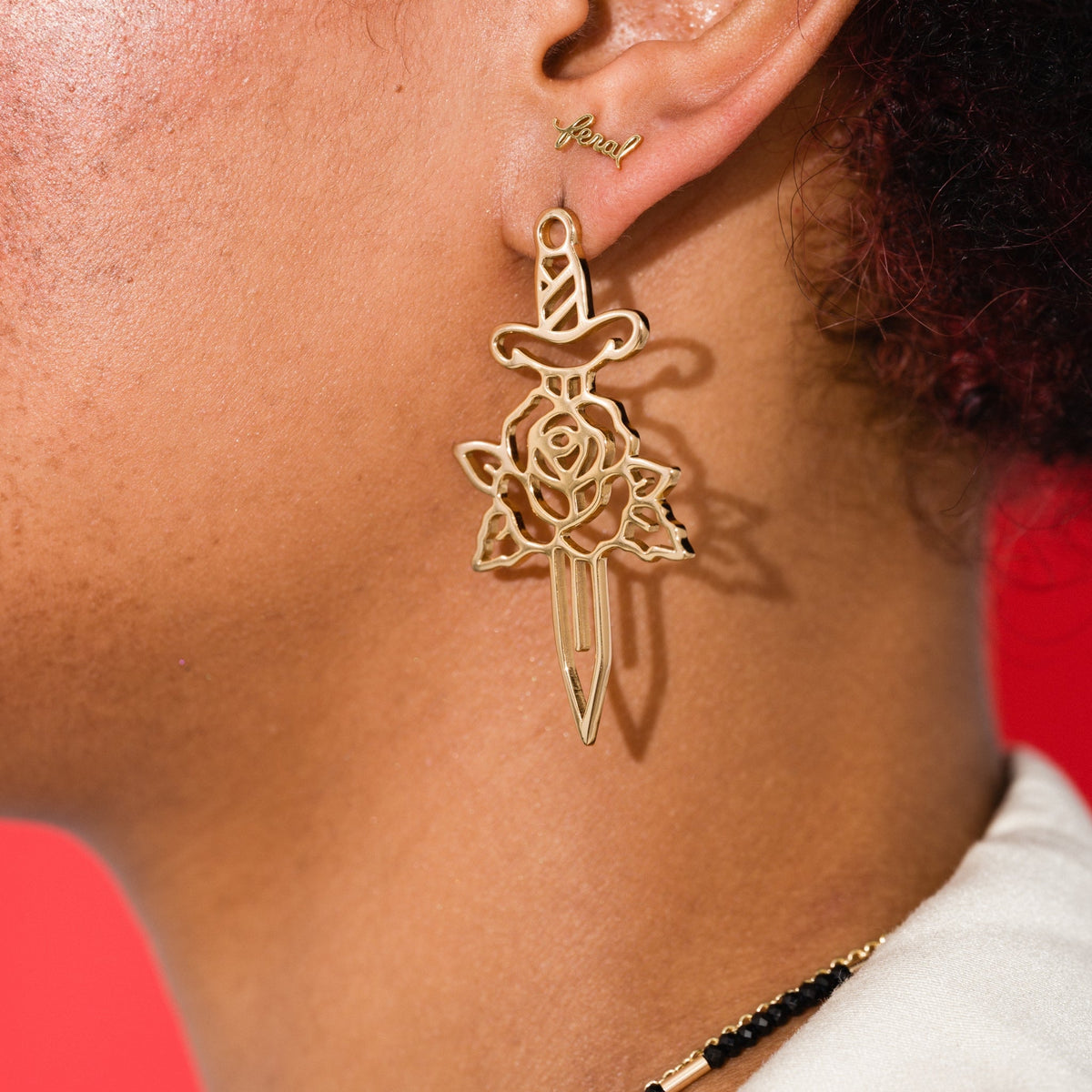 Rose Dagger Earrings - Starry Skies Austin