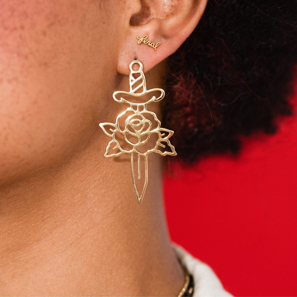 Rose Dagger Earrings - Starry Skies Austin