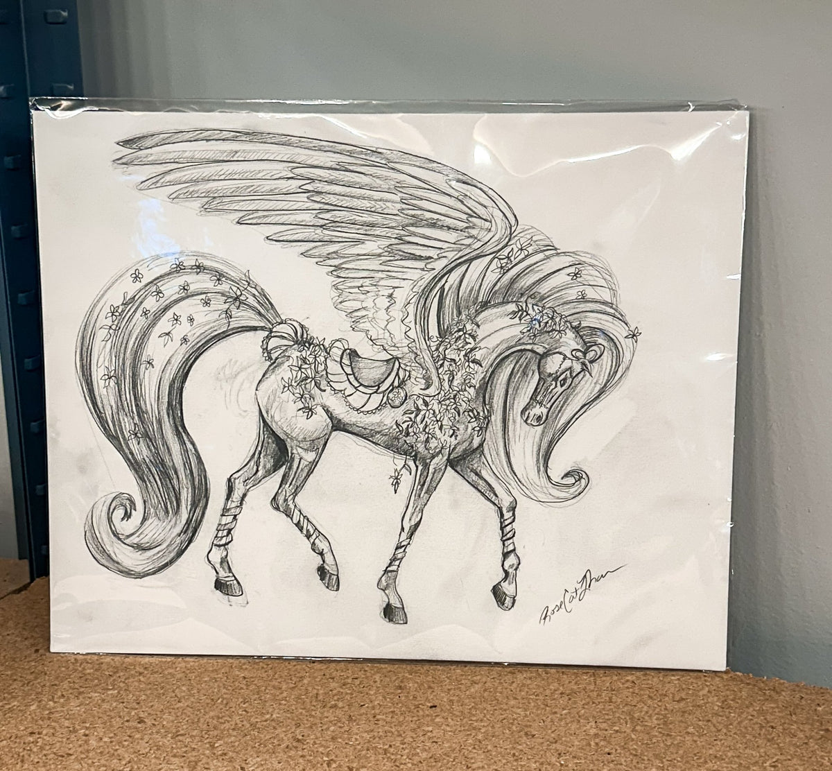 Rose Khan: Original Sketch "Pegasus" - SIGNED by Artist - Starry Skies Austin
